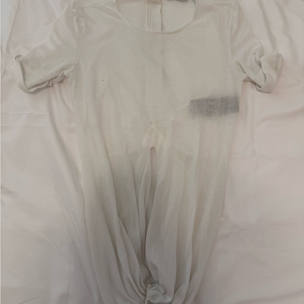 Balmain White Scoop Neck Lightweight Top